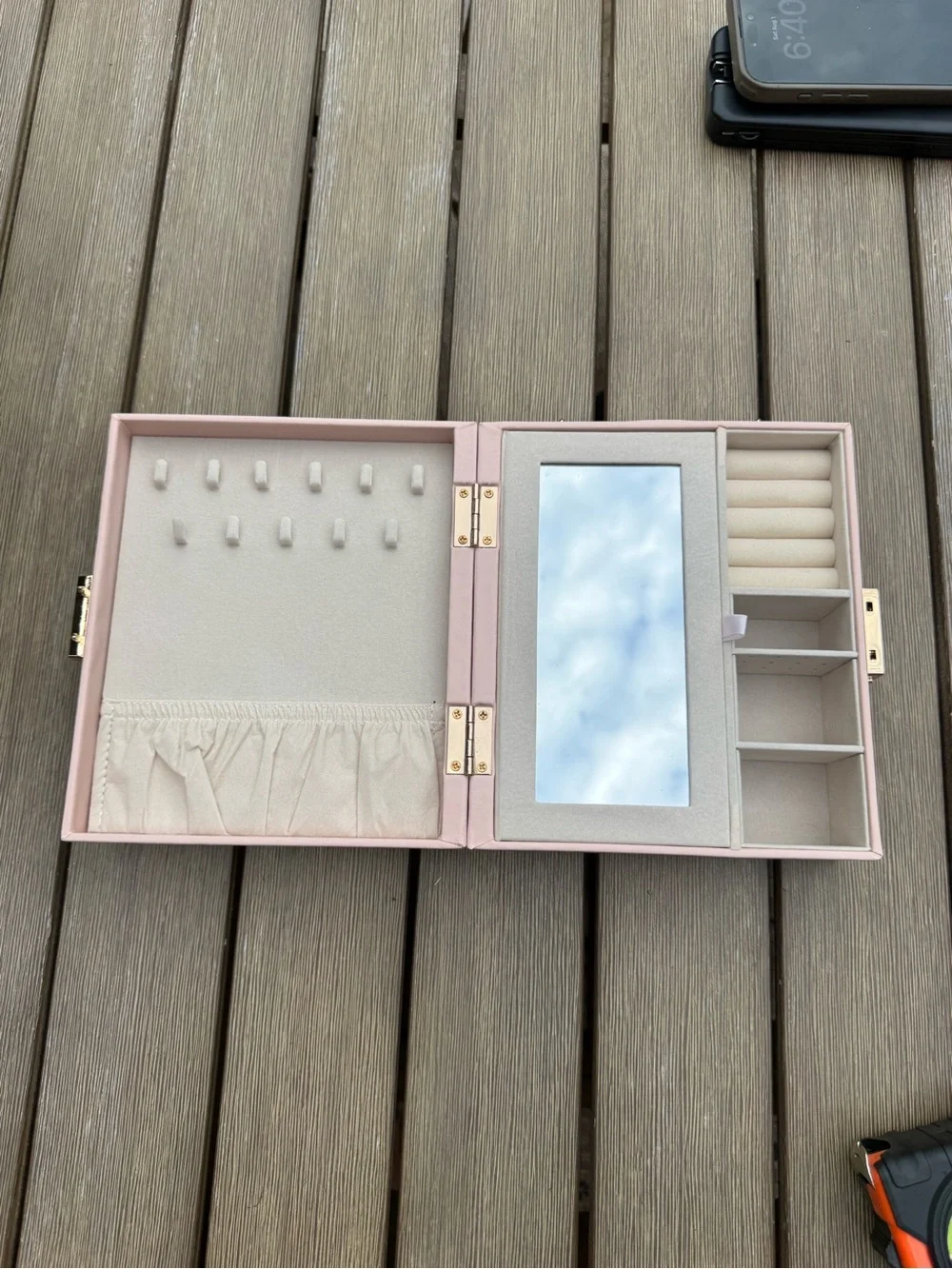 Enthralite Blush Pink Jewelry Box Organizer With Mirror Lock & Key New